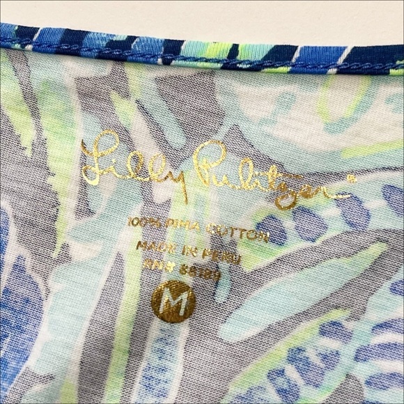 Lilly‎ Pulitzer Marlowe Dress Medium Indigo Blue Sunset Paisley t-shirt knit - Picture 6 of 11